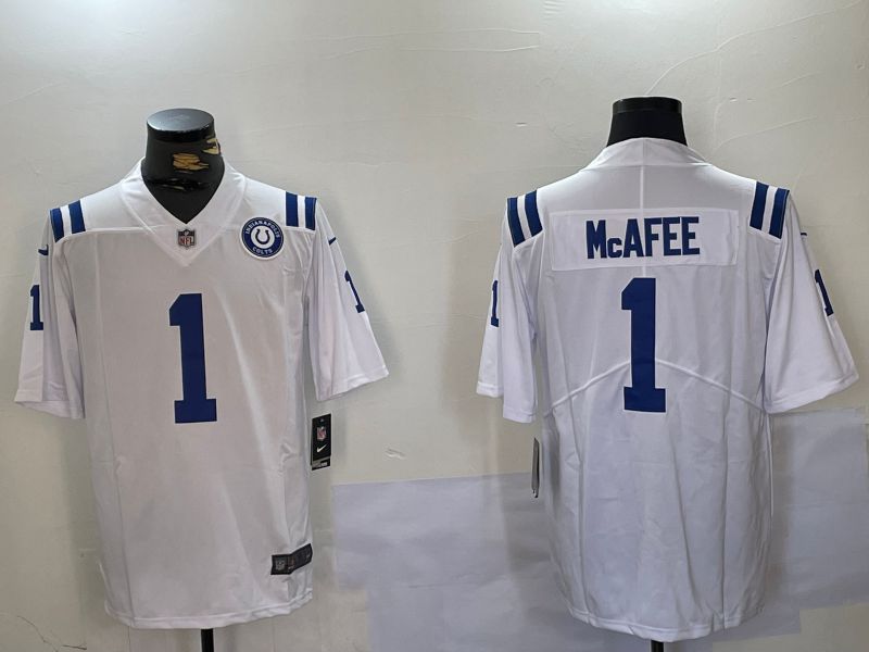 Men Indianapolis Colts 1 Mcafee White Second generation 2024 Nike Limited NFL Jersey style 2
